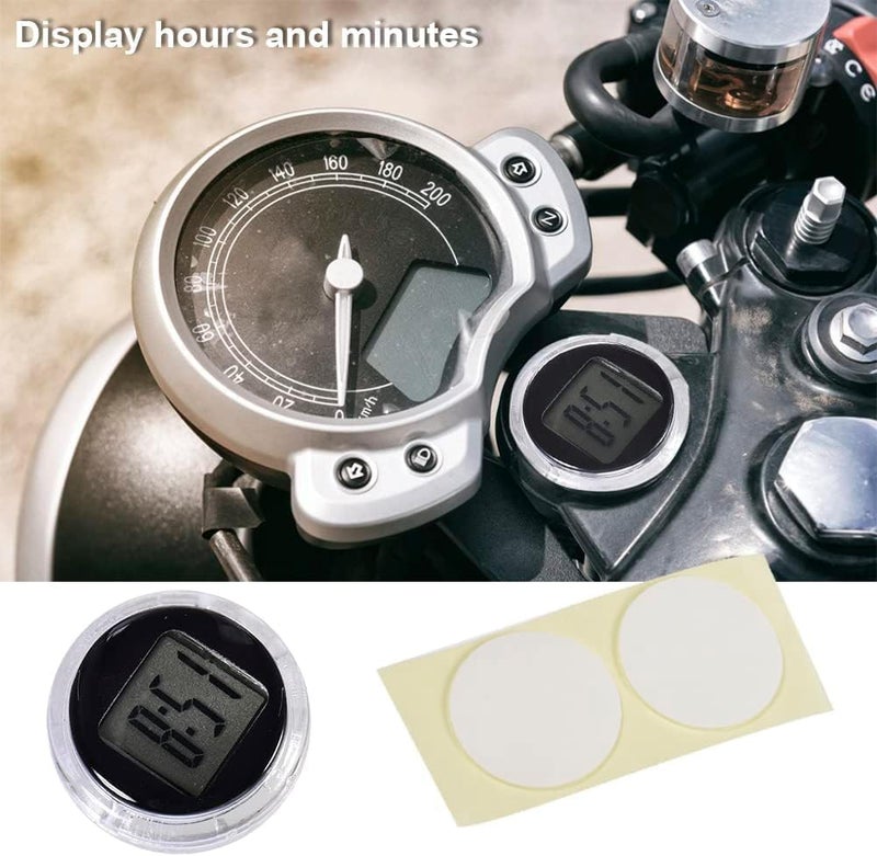 aoukoslt Mini Motorcycle Clocks, Stick On Car, Waterproof Stick-On Motorbike Mount Watch Digital Clocks, Mini Car Vent Stick-On Clock Watch for Dashboard Boat Bike Home, Automotive Replacement Clocks - Image 3